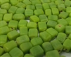 7mm Lime Green Glass Cube Beads, 12 ct Bag