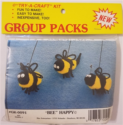 Bee Happy Kids' Pom-Pom Group Craft Kit