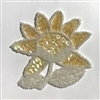 Sunflower Beaded Sequined Sew-On Applique