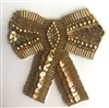 Large Bow Beaded Sequined Sew-On Applique