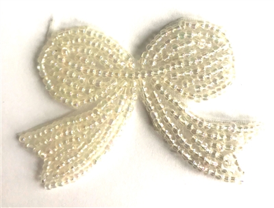 Medium Bow Beaded Sew-On Applique