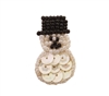 Miniature Snowman Christmas Beaded Sequined Sew-On Applique