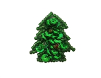 Miniature Christmas Tree Beaded Sequined Sew-On Applique