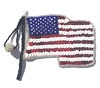 American USA Flag Beaded Sequined Sew-On Applique