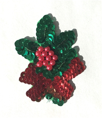 Mistletoe Christmas Beaded Sequined Sew-On Applique