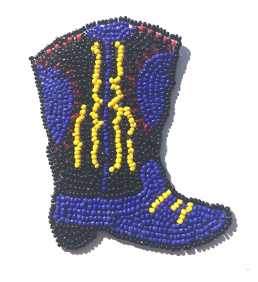 Cowboy Boot Beaded Sew-On Applique