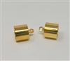 Pair of Gold Brass Endcaps for Thick Jewelry Cords