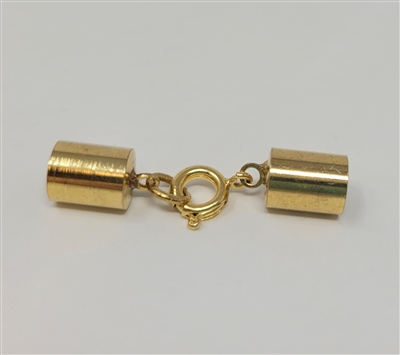 Gold Brass Endcaps with Spring Ring for Thick Jewelry Cords