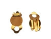 10mm Flat Pad Gold Brass Clip-On Earring Backs, 4 Pair