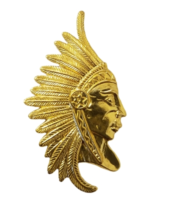 Native American Indian Chief Gold Tone Metal Charms
