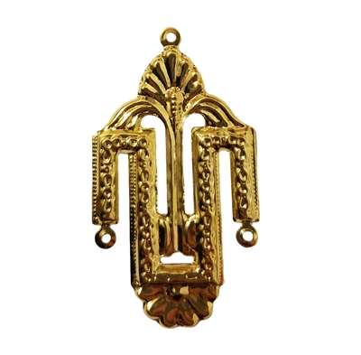 Art Deco Filigree Gold Tone Metal Jewelry Charms Findings