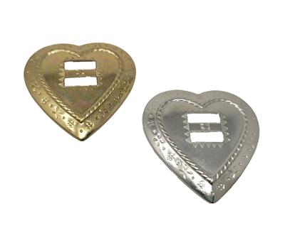 Framed Heart Shaped Metal Western Concho Slide