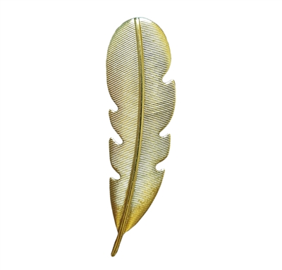 Gold Tone Metal Large Leaf Jewelry Findings