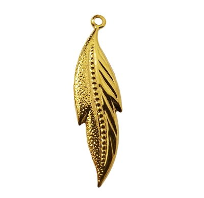 Gold Tone Metal Leaf Jewelry Findings Charms, 4 ct bag