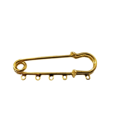 2" Gold Brass Kilt Pins with 5 Loops, 4 ct