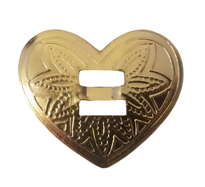 Silver Heart Shaped Metal Western Concho Slide