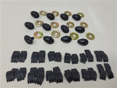 Zim's Black Plastic Koala Bear Nose and Paws, 20mm (12 sets)