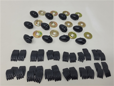 Zim's Black Plastic Koala Bear Nose and Paws, 20mm, 12 sets