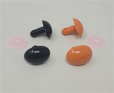 Zim's Oval Animal Nose, Orange or Black, 21mm, 12 pcs