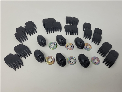 Zim's Black Plastic Koala Bear Nose and Paws, 35mm (6 sets)