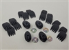 Zim's Black Plastic Koala Bear Nose and Paws, 40mm (4 sets)