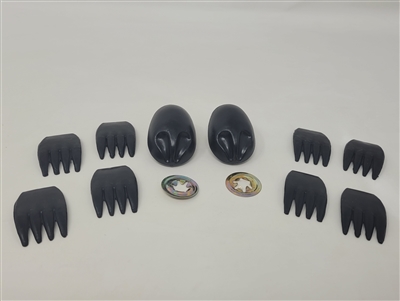 Zim's Black Plastic Koala Bear Nose and Paws, 48mm (2 sets)