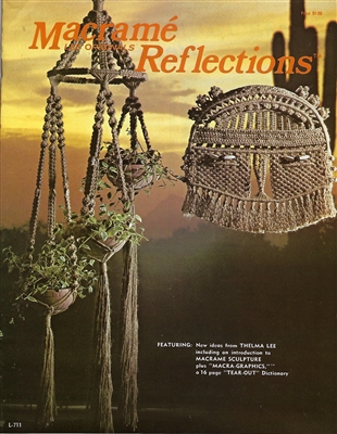Macrame Reflections vintage macrame craft book with knot tying patterns and project instructions