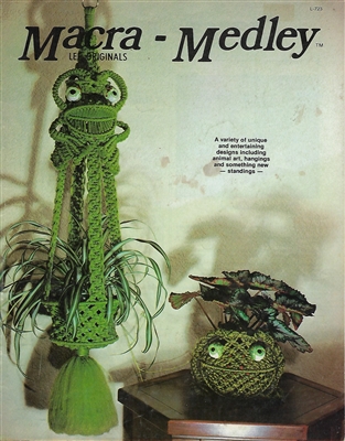 Macra-Medley vintage macrame craft book with knot tying patterns and project instructions