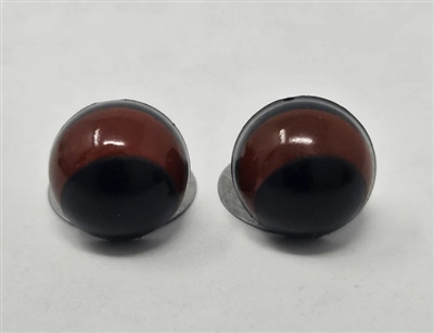 Zim's 17mm brown and black painted plastic safety eyes, 8 pair, for amigurumi and stuffed animals