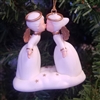 2" White Plastic Kissing Angel Couple Christmas Ornament