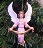 2-1/2" Miniature Pink Plastic Angel Christmas Ornament
