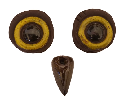 Ceramic Owl Eyes & Beak Beads Set