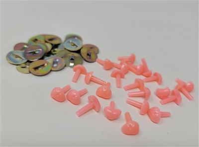 Zim's 7mm mini pink plastic nose, 24 pieces, for amigurumi bunnies and stuffed animals