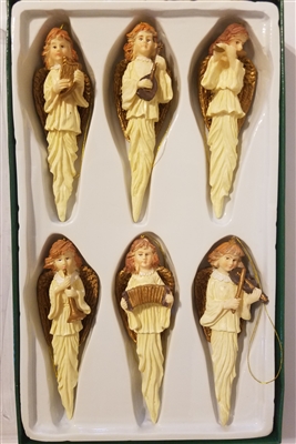 Set of 6 Resin Angel Icicle Christmas Ornaments