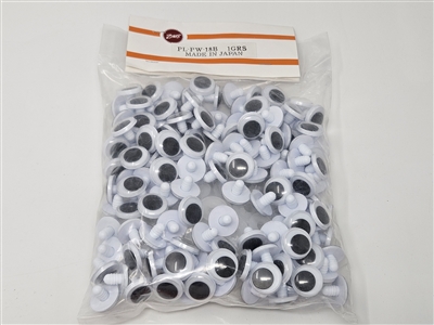 Zim's 18mm Round Moving Wiggle Googly Plastic Safety Eyes (Bulk Pack of 72 pair)