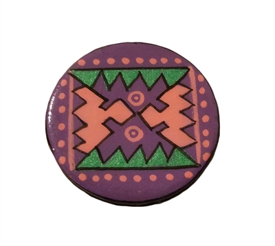 Southwestern Painted Resin Round Craft Accent, 4 ct Bag