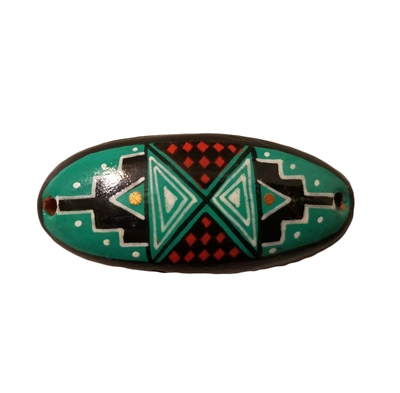 Southwest Painted Resin Curved Bracelet Pendant - Painted Resin Southwestern Pendant