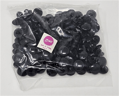 Zim's 10mm round black flat plastic sew-on safety eyes bulk 144 pack amigurumi crochet