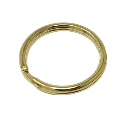 7/8" Gold Brass Plated Steel Split Key Rings, 12 ct Bag