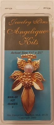 Angelique Kits Gold Angel Beaded Jewelry Pin