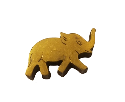 25mm Gold Painted Wood Carved Elephant Shaped Beads, 4 ct. Bag
