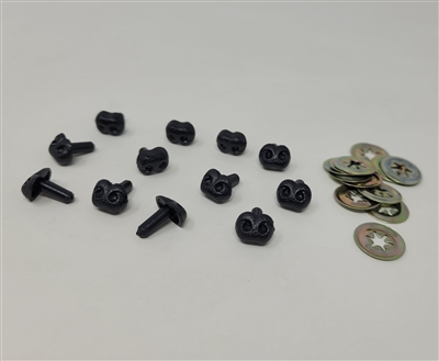 Zim's A-type plastic animal nose 10mm black, 12 pcs, for amigurumi and stuffed animals
