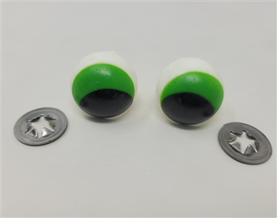 Pair of 24mm Green Painted Plastic Frog Safety Eyes