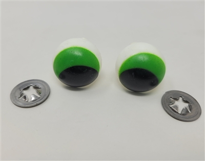 Pair of 24mm Green Painted Plastic Frog Safety Eyes craft supply from King's Kountry