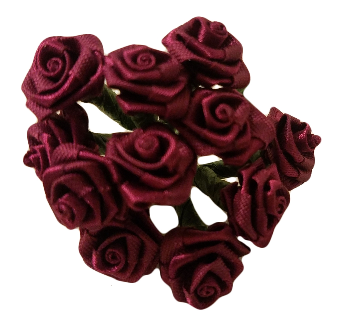 10mm (3/8 inch) Satin Ribbon Roses (144 pieces)