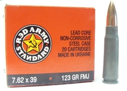 Red Army Standard 7.62x39 FMJ Ammunition Box of 20