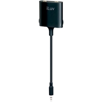 iLuv I111 Splitter Adapter with Dual Volume Control