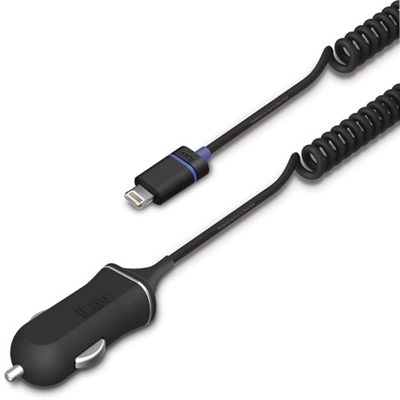 iLuv IAD1530 EnergySeal Micro-size Car Charger with Integrated Lightning Cable
