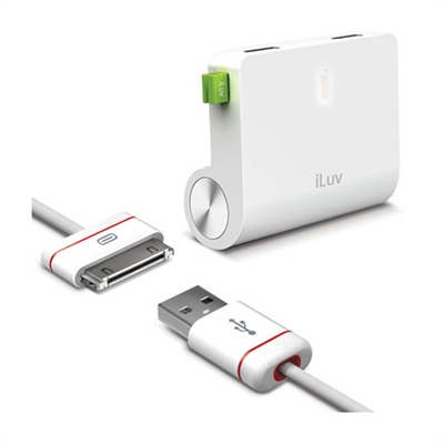ILuv IAD730WHT Dual USB Wall Charger + Charge/sync Cable For iPad/iPhone/iPod
