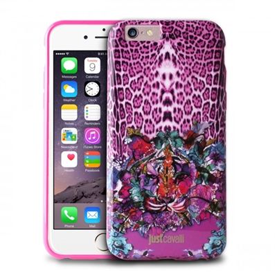 Puro Just Cavalli Antishock Cover for iPhone 6 Leo Tiger Garden Pink